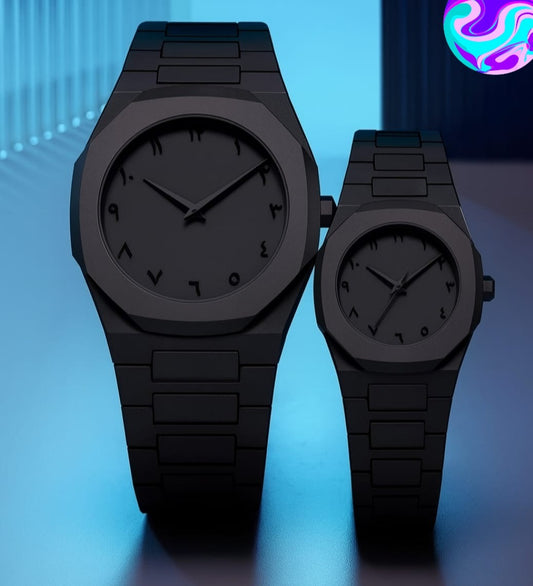 Black Aura Couple Watch – Elegant Matching Watches for Couples