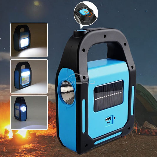 Hurry Bolt Emergency Rechargeable LED Light With Solar Panel USB Charging Built In