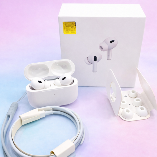 Original White Pro 2 Box Pack Wireless Earbuds with All Accessories β White