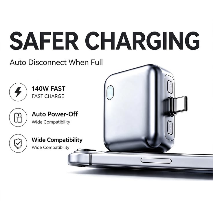 140W Smart Auto Stop Charging Adapter For all mobiles
