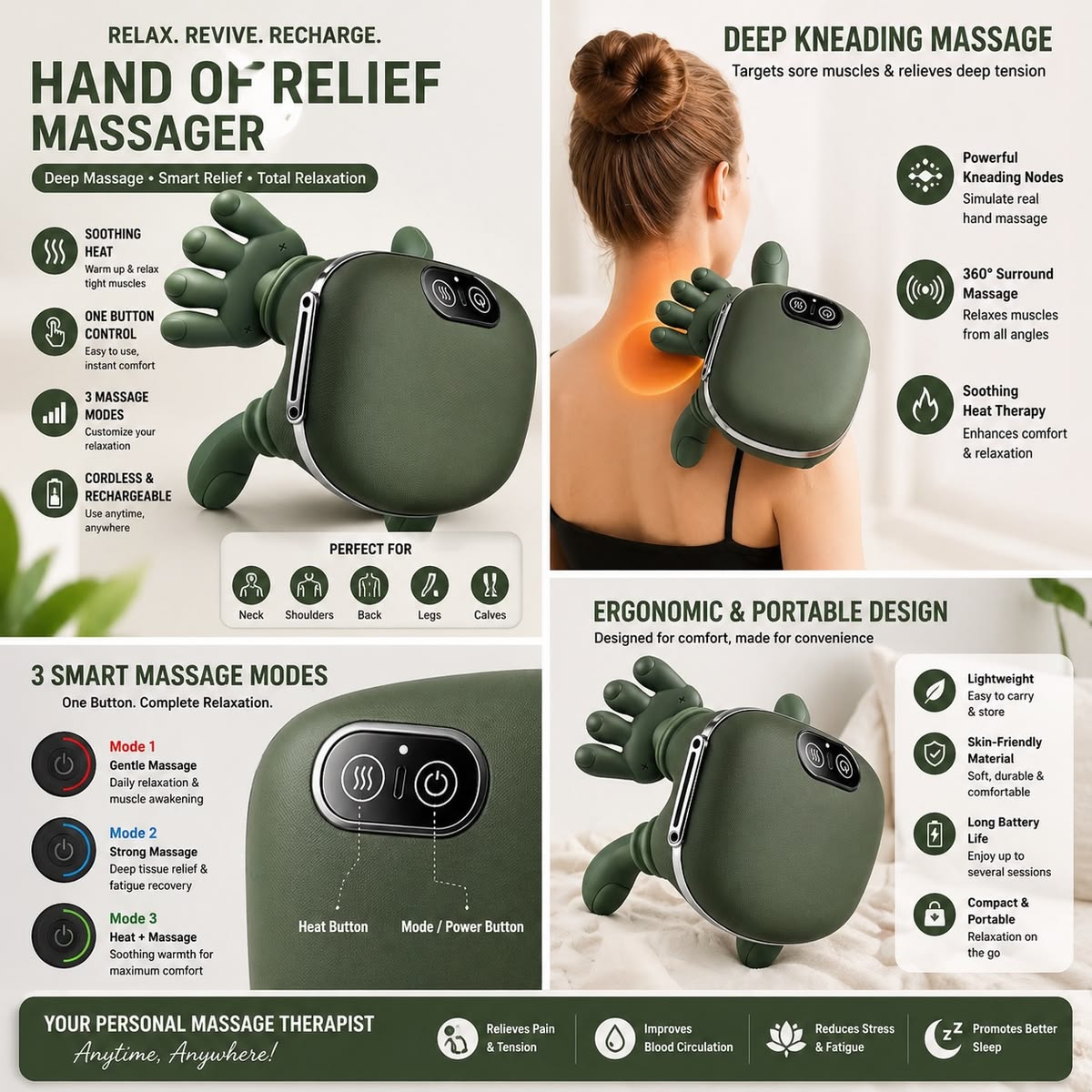 Professional Automatic Body Massager – Deep Tissue & Heat Therapy