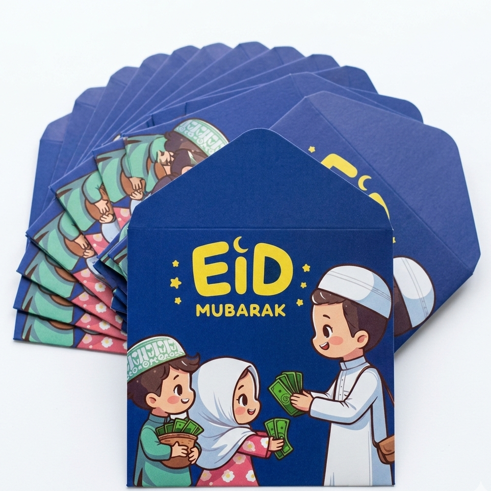 Eidi Envelope Pack of 8 – Premium Festive Cash Gift Envelopes for Eid