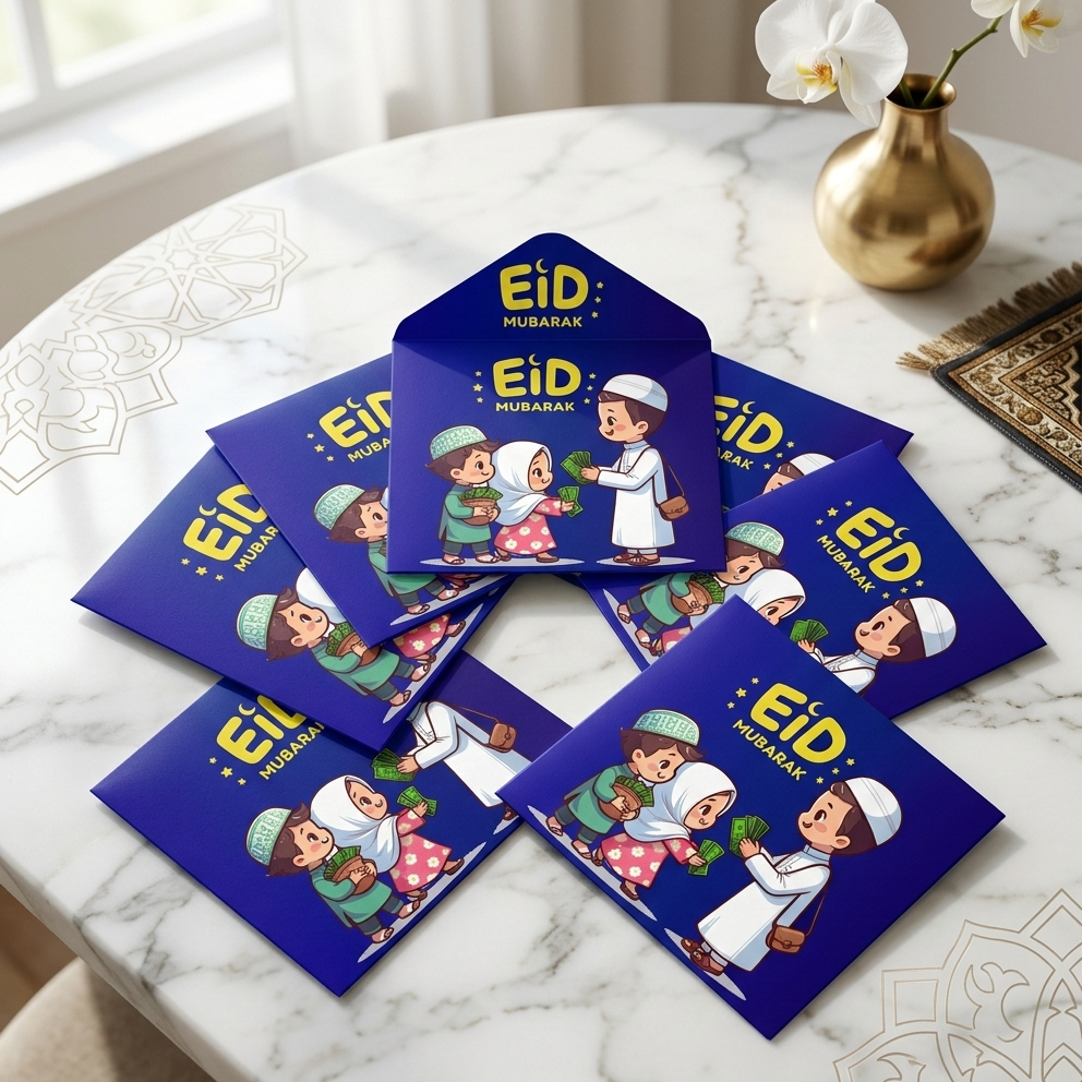 Eidi Envelope Pack of 8 – Premium Festive Cash Gift Envelopes for Eid