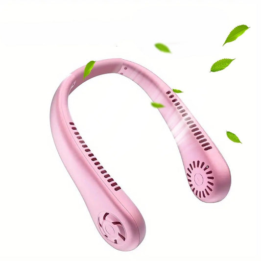 Portable Neck Fan USB Rechargeable Adjustable Personal Fan for Indoor & Outdoor Use (Random Color)