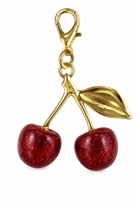 Red Cherry Keychain Pendant – Cute Fruit Keyring Charm for Women