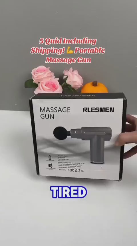 Portable Deep Tissue Massage Gun – 6 Speeds & 4 Heads